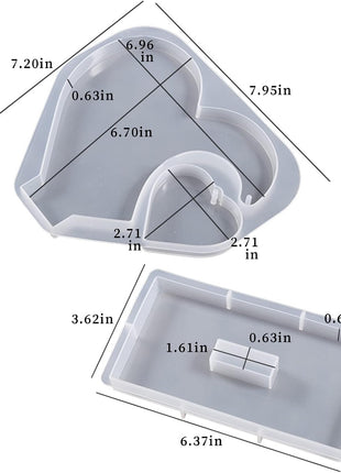 Large Photo Frame Resin Molds, Heart Shape Silicone Molds for Epoxy Resin, DIY Picture Frame Display Unique Mold for Resin Casting Art Crafts Table Home Decor Gift