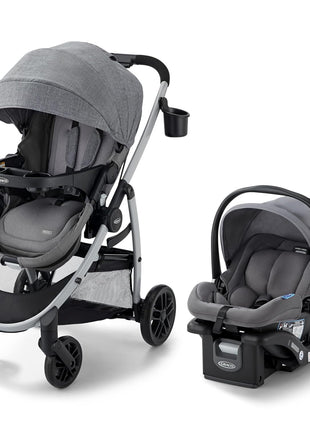 Graco Modes Pramette Travel System | Stroller & Car Seat Combo | 3-in-1 Stroller Modes | Includes Graco SnugRide 35 Infant Car Seat | Ellington