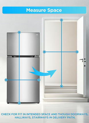Commercial Cool 20 Cu. Ft. Top Mount Refrigerator with Freezer, 2-Door Refrigerator with Top Freezer and Adjustable Temperature Control, Ice Maker Ready, Energy Star Certified, Stainless Look