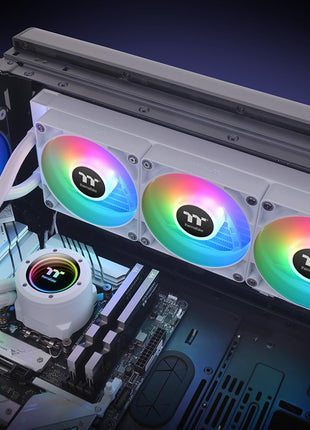 Thermaltake TH360 V2 ARGB Sync/AlO Liquid Cooler/Fan 120mm*3/PWM 500~2000 RPM/Mirror Waterblock/MB ARGB Sync Control/White, CL-W365-PL12SW-A