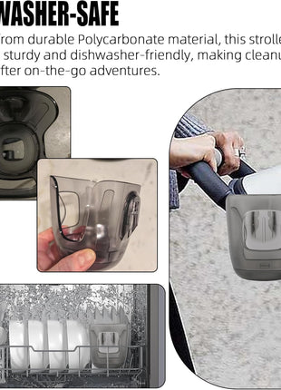Baby Stroller Cup Holder Compatibile with Uppa-Baby Vista, Cruz, Minu Strollers Cup Holder Attachment for Vista V2, Cruz V2, MinuV2 Strollers Cups Holders Accessories