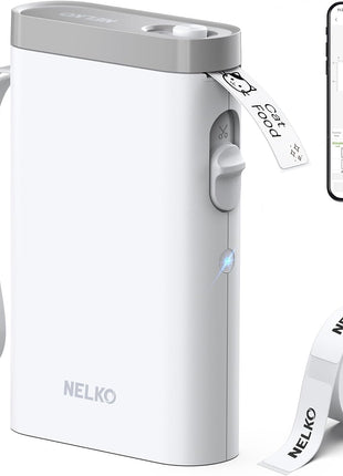 Nelko Label Maker Machine with Tape, P21 Bluetooth Label Printer, Wireless Mini Label Makers with Multiple Templates for School Office Home, White