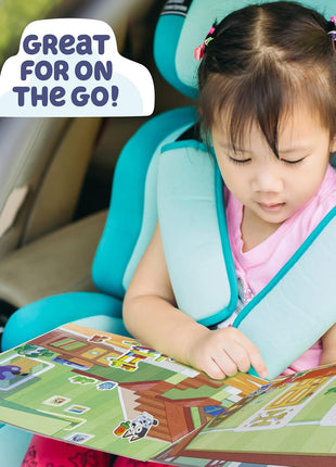 Horizon Group USA Bluey Sticker Playset, 2 Sticker Play Scenes, 35+ Reusable Puffy Bluey Repositionable Stickers for Kids, Perfect for Travel, Screen-Free Fun