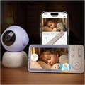 BOIFUN Wi-Fi Baby Monitor with Camera and Audio, Smartphone Compatible APP, 2K HD Night Vision with 5inch Display, Auto Motion Tracking & Cry Detection, 2-Way Talk, Temp Sensor, Safe Encrypted