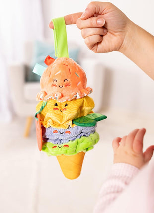 Melissa & Doug Ice Cream Take-Along Clip-On Infant Toy with Sound and Vibration