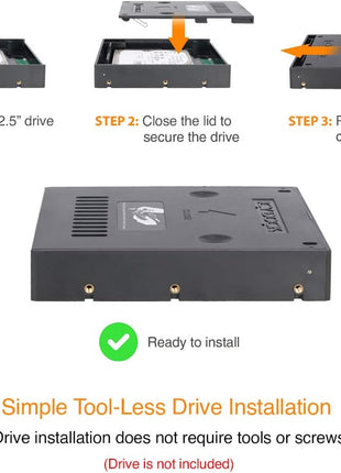ICY DOCK 2.5 inch to 3.5 inch SATA HDD & SSD Mounting Kit for Internal 3.5" Drive Bay with Removable Cover | EZConvert Lite MB882SP-1S-2B