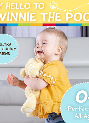Kids Preferred Disney Baby Winnie the Pooh and Friends Stuffed Animal with Jingle and Crinkle, Pooh 12"