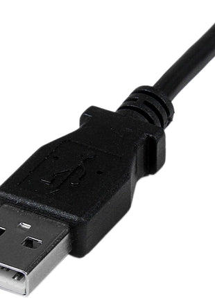 StarTech 2m Down Angle USB 2.0 A to Mini-B Cable, Black (USBAMB2MD) | Charger, Male to Male, Aluminum-Mylar foil braided shielding, Molded connectors with strain relief, 480Mbps