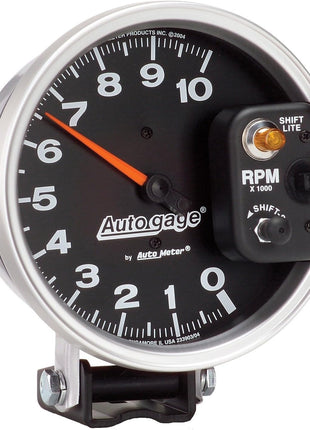 AUTO METER 233903 Autogage Monster Shift-Lite Tachometer,5.000 in.,Black dial/Silver bezel