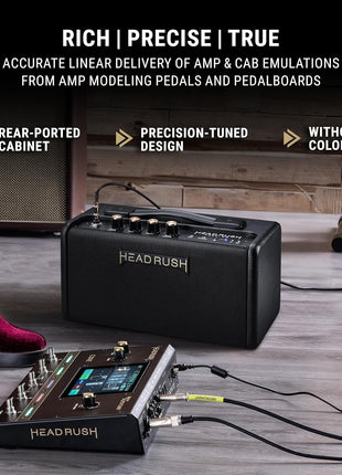HeadRush FRFR-GO 30W Portable Electric Guitar Amplifier for Modellers | Portable Full-Range Flat-Response Speaker with Bluetooth, Rechargeable Battery for Multi-FX and Amp Modeling Pedals