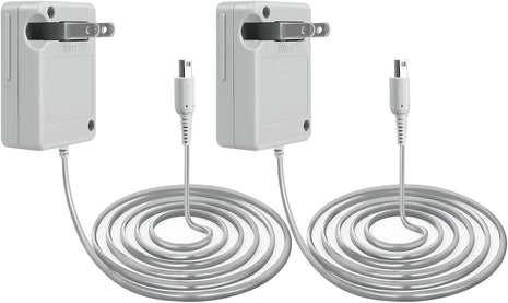 3DS Charger, DTOL 3DS Charger Compatible with Nintendo 3DS/ DSi/DSi XL/ 2DS/ 2DS XL/New 3DS 100-240V Wall Plug Adapter 2 Pack