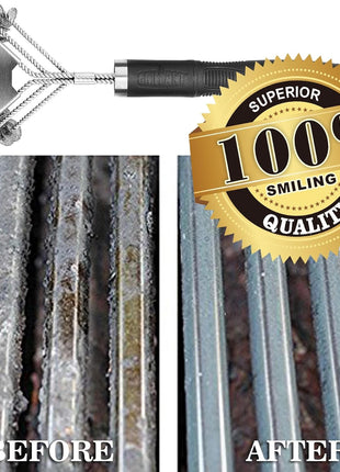 Grill Brush and Scraper Bristle Free – Safe BBQ Brush for Grill – 18'' Stainless Grill Grate Cleaner - Safe Grill Accessories for Porcelain/Weber Gas/Charcoal Grill – Gifts for Grill Wizard