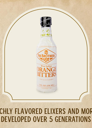 Fee Brothers West Indian Orange Cocktail Bitters, 5 fl oz (150ml) | Aromatic Cocktail Mixer & Concentrated Flavoring, Gluten Free, Vegan-Friendly