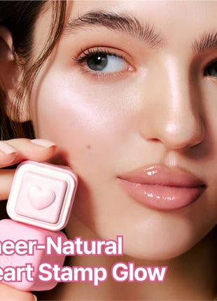COLORGRAM Milk Bling Heartlighter 01 Peach Heart | Silky Smooth Versatile Creamy Highlighter with Shimmery Finish, Soft and Natural Glow Perfect for Daily Makeup