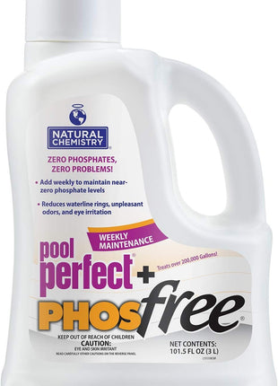 Natural Chemistry Pool Perfect + Phosfree, 3 L, 1 Pack, Phosphate Remover, Reduces Waterline Rings, Unpleasant Odors & Eye Irritation