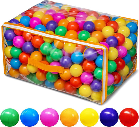Vanland Ball Pit Balls Plastic Play Toys for Baies Toddlers and Kids | Multicolored, Phthalate Free, BPA Free, Crush Proof Plastic, Reusable with Storage Bag, Suitable for Tents, pools and Party