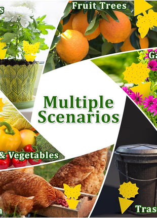 Fruit Fly Traps Indoor Fungus Gnat Trap 48PCS for Plants Yellow Houseplants Outdoor Use Insect Sticky