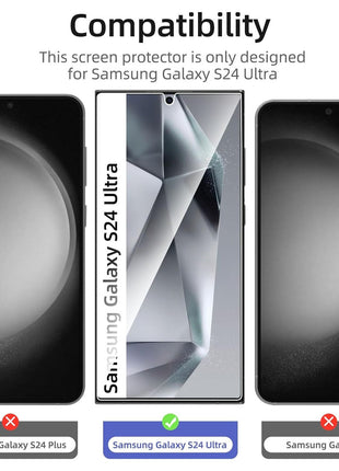 NEW'C 3 Pack Designed for Samsung Galaxy S24 Ultra Screen Protecto, (No for S24/S24 Plus), Tempered Glass, Case Friendly Scratch-proof, Bubble Free, Ultra Resistant