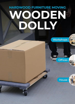 Simpli-Magic 79545 30 in. x 18 in. Hardwood Furniture Moving Dolly 1,320 lbs. Capacity – 4 Swivel Wheels Heavy-Duty Furniture Dollies, 2 Pack