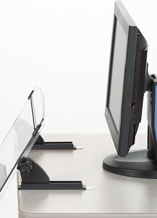 3M in-Line Adjustable Desktop Copyholder Plastic 150 Sheet Capacity Black/Clear MMMDH630
