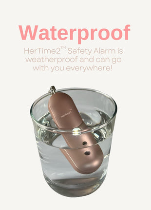 HerTime2 Personal Safety Alarm  - Travel Safe Waterproof  - Gift for Women College Girls  - Self Defense Keychain  - Extra Loud Siren  - Strobe Light  - Cute Key Chains Protection (Rose Gold)