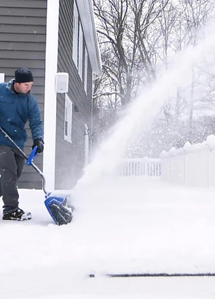 Snow Joe 24V Cordless Electric Snow Shovel Kit, 400W Motor, 13 inch Clearing Path - 20 Feet Throwing Distance, Includes Cover & Ice Scraper for Driveway, Sidewalk, Walkway, Deck & Patio, 24V-SS13-TV1