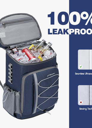 Maelstrom Cooler Backpack - 35/50 Can Insulated Soft Cooler Lunch Bag for Camping, Beach, Hiking & Shopping