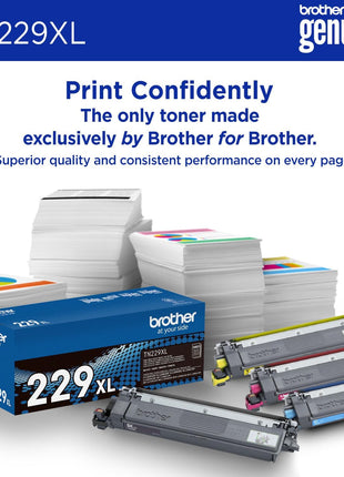 Brother Genuine TN229XLC Cyan High Yield Printer Toner Cartridge - Print up to 2,300 Pages(1) | Brother Genuine TN229 toner with smudge-free performance for reports, presentations and proposals