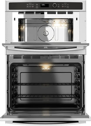 GE JT3800SHSS 30′′ Built‐In Combination Wall Oven with Microwave – 6.7 cu ft Total Capacity, Sensor Cooking, Self‐Clean with Steam, Sabbath Mode, Stainless Steel