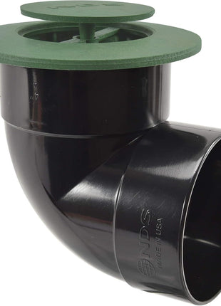 NDS 422G Pop-Up Drainage Emitter with Elbow fits 4-Inch Sewer and Drain Pipe, Works with Drainage Systems Including Catch Basins, Green