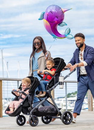 Evenflo Pivot Xpand Modular Travel System with LiteMax Infant Car Seat (Ayrshire Black)