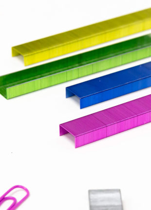 BAZIC Staples Standard (26/6) Metallic Color 3000/Pack, Stapler Refill Standard Size Staple, Assorted Colors, 1-Pack