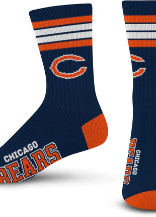 For Bare Feet Men's NFL 4-Stripe Deuce Performance Crew Socks