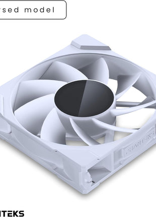 Phanteks M25-120 Gen2 Reversed Blade, 120mm ARGB High Performance Cooling Fans, Daisy-Chain Unified Fan Frame, Infinity Mirror hub, Single Cable Connection, White
