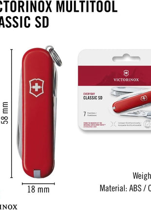 Victorinox Swiss Army Classic SD Pocket Knife, Red