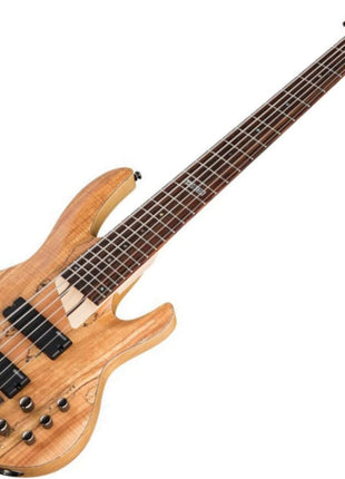 ESP Guitars 5 String ESP LTD B 206SMNS Spalted Maple 6 Bass Guitar, Natural Satin, (LB206SMNS)