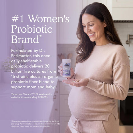 Garden of Life Dr. Formulated Probiotics Once Daily Prenatal - Acidophilus and Bifidobacteria Probiotic Support for Mom and Baby – Shelf Stable - Gluten, Dairy, and Soy-Free - 30 Vegetarian Capsules