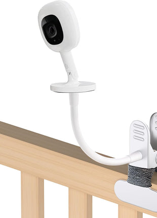 Portable Baby Monitor Mount Compatible with Nanit Smart Pro Baby Monitor & Flex Stand,8inches Flexible Arm with Adjustable Clip Secure Crib,Baby Camera Mount Without Tool or Wall Damage