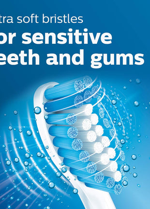 Philips Sonicare Genuine Sensitive Replacement Toothbrush Heads for Sensitive Teeth, 3 Brush Heads, White, HX6053/64