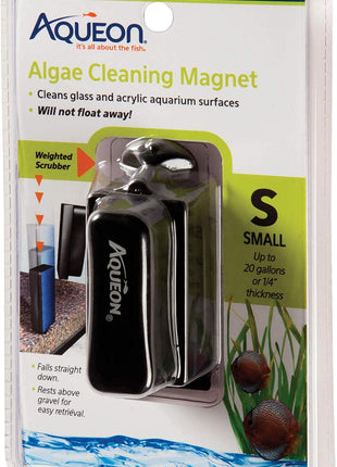 Aqueon Aquarium Algae Scraper, Fish Tank Cleaning Magnets for Glass/Acrylic, Small, Black
