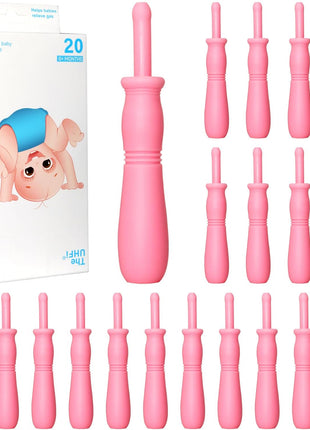 uhfi Gas and Colic Reliever for Babies, 20 Count Natural Solution Effective Instant Constipation Gas Relief for Babies Boys Girls Colic and Gas Relief, Pink