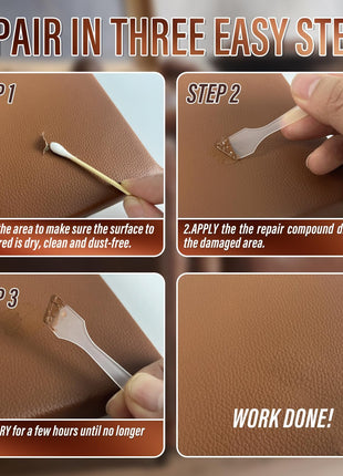 ARCSSAI ARCSSAL Brown Leather Repair Kit for Furniture, Leather Couch Repair Kit for Sofa, Jacket, Car Seats and Purse with Super Easy Instructions, Restores Any Material, Bonded, Pleather, Genuine