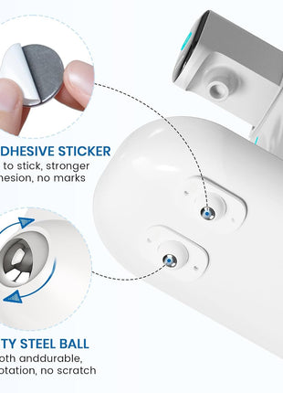 TRVL FIELDER Self Adhesive Caster Wheels, Appliance Rollers for Kitchen Appliances, 360° Swivel Mini Universal Wheel Roller Casters, Sticky Pulley for Trash Can, Appliance Slider (8, White-Swivel)