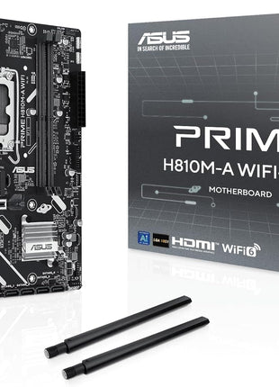 ASUS Prime H810M-A WiFi-CSM Intel® H810 LGA 1851 mATX Motherboard, 6+1+1+1 Discrete MOS, DDR5, PCIe 4.0, 2X M.2, Intel® 1Gb Ethernet, Wi-Fi 6, DisplayPort, HDMITM, USB 10Gbps, Front USB 5Gbps Type-C®