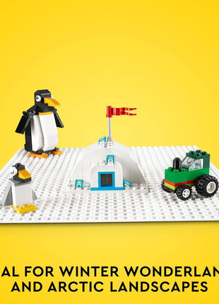 LEGO Classic White Baseplate, Square 32x32 Stud Foundation to Build, Play, and Display Brick Creations, Great for Snowy and Winter Landscapes, 11026