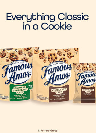 Famous Amos Classic Chocolate Chip Cookies, Bite-Size Crunchy Cookies, Sweet Treats for Sharing, 12 Pack Box, 12 oz