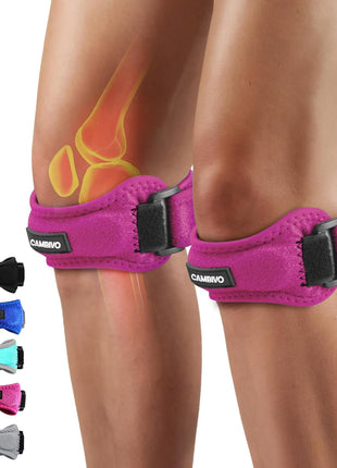 CAMBIVO 2 Pack Patella Tendon Knee Straps, Knee Brace for Women & Men with Extra Straps, Patella Bands for Pain Relief, Osgood Schlatter, Jumper's Knee, Tendonitis, Running, Basketball, Volleyball