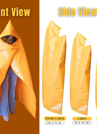 Supa Ant Fire Blanket -Certified 1500F Extra Thick, Glow in The Dark Fireproof Emergency Supplies. 500gsm, 0.5mm Thick Wearable Fire Blankets for Home. Emergency Blanket with Cape and Hood 70"x55"