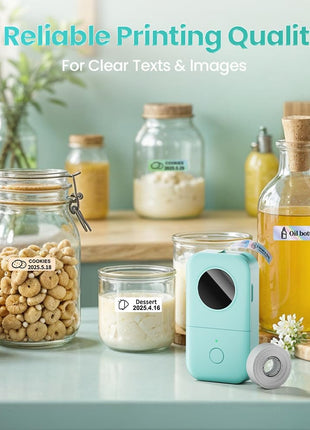 Phomemo D30 Label Maker Machine, Portable Bluetooth Mini Label Printer, Smartphone Handheld Thermal Sticker Small Labeler Multiple Templates Font Icon Inkless Custom Label for Home Kids School Items