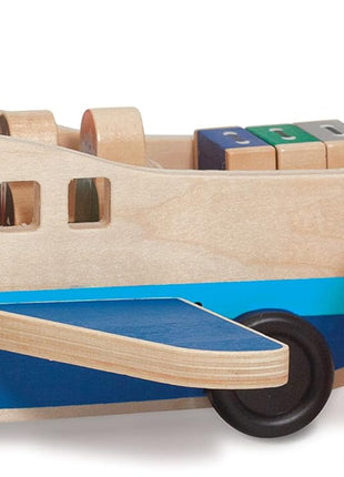 Melissa & Doug Wooden Airplane Play Set with 4 Play Figures and 4 Suitcases